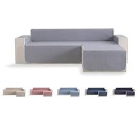 Todocama - Funda Cubre sofá, plazas, Protector de sofás Acolchado de Rombos, Transpirable, fácil de Limpiar, (Gris Claro, Chaise Derecho 240cm)