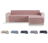 Todocama - Funda Cubre sofá, plazas, Protector de sofás Acolchado de Rombos, Transpirable, fácil de Limpiar, (Rosa, Chaise Derecho 240cm)