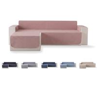 Todocama - Funda Cubre sofá, plazas, Protector de sofás Acolchado de Rombos, Transpirable, fácil de Limpiar, (Rosa, Chaise Izquierdo 240cm)