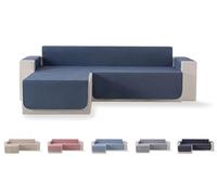 Todocama - Funda Cubre sofá, plazas, Protector de sofás Acolchado de Rombos, Transpirable, fácil de Limpiar, (Azul grisáceo, Chaise Izquierdo 200cm)