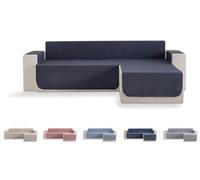 Todocama - Funda Cubre sofá, plazas, Protector de sofás Acolchado de Rombos, Transpirable, fácil de Limpiar, (Gris Oscuro, Chaise Derecho 240cm)