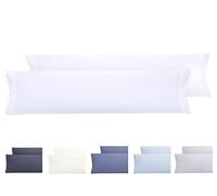 Todocama - Juego de 2 Fundas de Almohada, Microfibra Extra Suave, hipoalergénicas. Juego de 2-120X40 cm Blanco
