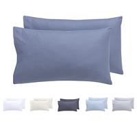 Todocama - Juego de 2 Fundas de Almohada, Microfibra Extra Suave, hipoalergénicas. Juego de 2-30x50 cm Azul grisáceo