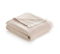 Todocama - Manta de Algodón Extrasuave con Diseño Rayas, Colcha Multiusos Four Seasons para Sofá, Cama, Funda Decorativa y Manta Fular (Beige Arena, 120x180cm).