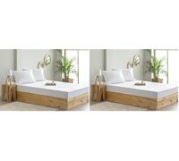 Todocama - Protector de colchón Acolchado antiácaros con Membrana Transpirable e Impermeable y Tratamiento Sanitario. (Cama 80 x 190/200 cm) Blanco (Paquete de 2)