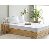 Todocama - Protector de colchón Acolchado antiácaros con Membrana Transpirable e Impermeable y Tratamiento Sanitario. (Cama 120 x 190/200 cm) Blanco