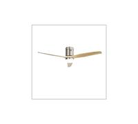 TODOLAMPARA - Ventilador de techo con luz LED 18W motor DC modelo AGUILON Níquel, 3 tonalidades, 3 aspas Haya, 5 velocidades, control remoto, memoria, temporizador, silencioso y bajo consumo