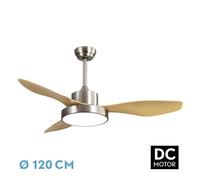 Todolampara - ventilador de techo con luz led 40w modelo hayate níque