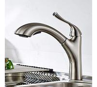 Todos los grifos de Cocina de Cobre, trefilado de Alambre de Cobre y níquel, Correa de extracción para Grifo de Fregadero de Cocina, Cabezal rociador extraíble, Mezclador Giratorio de Agua Caliente y