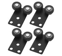Tofficu 4 Piezas Rueda para Puerta Corredera de Metal Negro Silenciosa y Alta Capacidad de Carga para Armarios y Puertas Deslizantes en Dormitorios y Oficinas