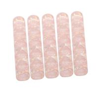 Tofficu 5 Piezas Soporte para Cepillos de Uñas con 5 Ranuras, Resina Rosa | Base Ancha Estable, Portátil y Fácil de Limpiar, para Escritorio y Espacios de Trabajo