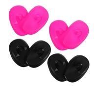 Tofficu 8 Piezas Cubierta de Plástico Reutilizable Oídos de Silicona Negra para Protección Auditiva en Teñido de Cabello en Casa