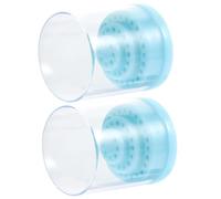 Tofficu Caja de Almacenamiento Diseño de Inserción Plástico Azul 2 Piezas Fácil de Usar para Cabezales de Taladro de Uñas para Práctica y Arte de Uñas