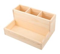 Tofficu Organizador de Maquillaje Porta Brochas y Almacenamiento de Tocador para Cepillos de Uñas y Almohadillas de Algodón, Caja de Madera Estable No Volcable para Ambiente de Habitación