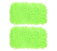 TOGEVAL 2 Piezas Recambio Mopa de Chenilla Reutilizable, Almohadilla para Mopa en Verde Claro, Limpieza en Seco y Húmedo, 25,4x11,5cm, para Suelos Duros y Mármol