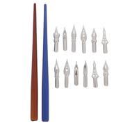 TOGEVAL 2 Set de Plumillas para Caligrafía y Dibujo Manga con Mango de Madera y Punta de Acero Inoxidable, Agarre Equilibrado y Mantenimiento Reducido para Artistas y Profesionales