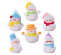 TOGEVAL 6 Piezas Figuritas Mini de Muñeco Invernal de Resina