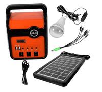 TOGEVAL Generador Solar Portátil con Luz LED Integrada y Cargador USB para Camping Pesca Emergencias y Actividades al Aire