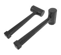 TOGEVAL Martillo de Goma Antideslizante Doble Superficie de Percusión 2 Piezas Mazo de Goma Negro para Baldosas para Instalación de Baldosas y Carpintería