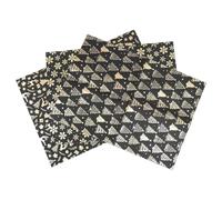 TOGEVAL Paquete de 3 Rollos de Papel de Obsequio Navideño Negro con Diseño Dorado Metalizado de Árboles y Copos de Nieve Papel de Obsequio Vintage 71 X 51 CM de Navidad