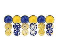Tognana Marisol Vajilla 18 piezas para 6 personas, porcelana, amarillo/azul