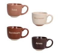 Tognana, Set de 4 tazas de café sin plato 100 cc Barista, New Bone China, Multicolor