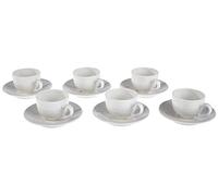Tognana Victoria - Juego de 6 tazas de café con platillo, porcelana, blanco