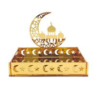 Toheitian Bandeja de Comida AcríLica Eid Mubarak RamadáN Postre de Fruta Luna Estrella Castillo IsláMico Festival MusulmáN DecoracióN Regalo,A