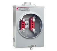 Toheitian Base de Medidor de 125 Amperios, 4 Terminales Sin Anillo, 600V, 1 Fase, 3 Hilos con Placa de Cubierta para Alimentación Aérea/Subterránea