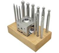 Toheitian Juego de 13 Piezas de Bloque de Punch Dapping Doming Molde de Metal Versátil para Manualidades de DIY Herramienta de Alto Rendimiento para Metalistería