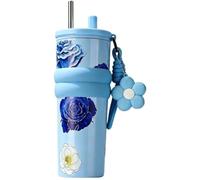 Toheitian Vasos Aislantes con Tapas Botella de Agua Reutilizable A Prueba de Fugas Vaso de Café Aislante de Agua para Té Caliente y Frío B