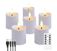 Toheitian Velas LED, Velas Parpadeantes Sin Llama, Velas Recargables, Velas de Real con Control Remoto, Color