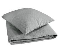 Toison d'Or Ares Dessus de Cama Stonewashed Natté algodón Plata 180 x 150 cm