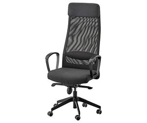 Tok Mark Traders MARKUS silla de oficina, Vissle gris oscuro, 62x60x129 cm, resistente y fácil de cuidar, sillas de escritorio, muebles respetuosos con el medio ambiente.