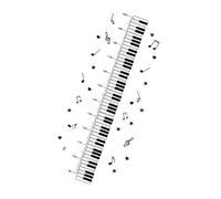 TOKIDNY Pegatina de Regla de Altura Extraíble de Pvc 15x115 Cm Diseño de Piano, Adhesivo Decorativo para Pared Infantil, Adecuado para Habitación, Sala de Juegos y Dormitorios