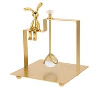 TOKIDNY Servilletero de Metal Vertical Forma de Conejo Dorado, Soporte Cuadrado de Hierro Resistente para Cocina y Baño, Estilo Vintage Minimalista para Decoración de Mesa