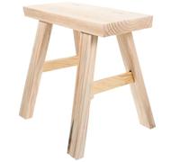 TOKIDNY Taburete de Madera Beige Antideslizante y Elevador de Altura, Taburete bajo Retro para Sentarse en Casa, Adecuado para Cambiar Zapatos y Uso Doméstico