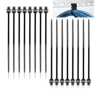 TOKSEO 16 abrazaderas para cables, 1,38 x 1,13 x 0,3 cm, abrazadera para | Negro | con 16 bridas | plástico + acero | para gestión de cables, talleres, tuberías en el hogar