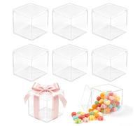 TOKSEO 8 cajas de regalo transparentes, cajas pequeñas | Tapa transparente | 65 × 65 × 65 mm | Para guardar dulces, joyas y perlas