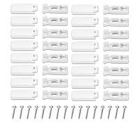 TOKSEO Juego de 16 Piezas de Repuesto para persianas Plisadas, Soportes de sujeción, Piezas de Montaje para persianas Plisadas, Blanco tensores de plástico con Tornillos (10 x 28 mm)