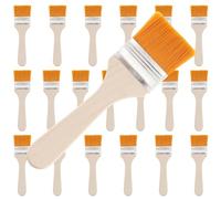TOKSEO Juego de 20 pinceles de pintura, cabezal de pincel, pincel plano, pincel pequeño, pincel plano con mango de madera para barnices, barnices, manualidades, pintura