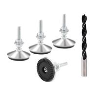 TOKSEO - Juego de 4 patas metálicas ajustables M8 x 50 mm, altura ajustable, plata, capacidad de peso 250 kg