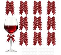 TOKSEO Lazo de regalo (50 unidades), color rojo | 8,5 × 8,5 cm | Cinta de poliéster | Con alambre de fijación | Para regalos bodas adornos de árbol de Navidad