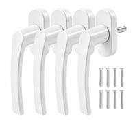 TOKSEO Tiradores de ventana blancos, 4 unidades, aluminio, longitud de | Ajuste universal, montaje rápido, para ventanas, puertas de patio y puertas de balcón