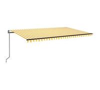 Toldo Automático Led Sensor De Viento Amarillo Blanco 500x350cm Vidaxl