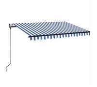 Toldo Automático Led Sensor De Viento Azul Y Blanco 350x250 Cm Vidaxl