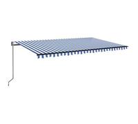 Toldo Automático Led Sensor De Viento Azul Y Blanco 500x350 Cm Vidaxl