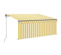 Toldo Automático Persiana Led Sensor Amarillo Blanco 3x2,5 M Vidaxl