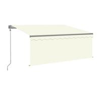 Toldo Automático Persiana Led Sensor De Viento Crema 3,5x2,5m Vidaxl