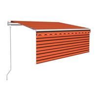 Toldo Automático Persiana Led Sensor De Viento Naranja 3,5x2,5m Vidaxl